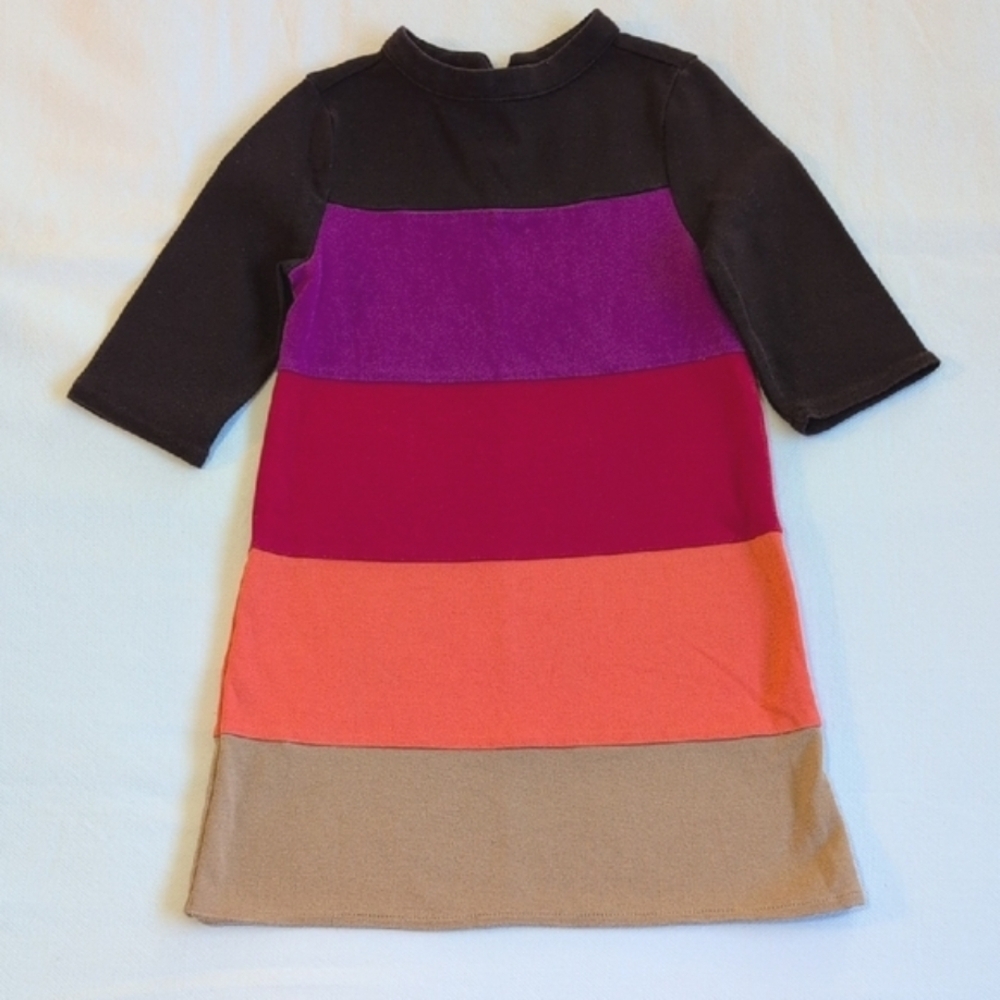Baby Gap Girls Colorblock Cotton Blend A-Line Shift Dress Mod Retro 4T